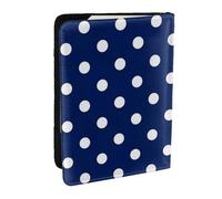 Wykjtwo Navy Blue Polka Dot, Passport Holder PU Leather Travel Wallet Passport Case Passport Covers 6.5 in