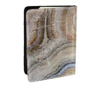 Wykjtwo Onyx Stone Pale Blue Print, Passport Holder PU Leather Travel Wallet Passport Case Passport Covers 6.5 in