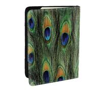 Wykjtwo Peacock Tail Feathers, Passport Holder PU Leather Travel Wallet Passport Case Passport Covers 6.5 in