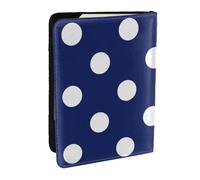 Wykjtwo Polka Dot Navy Pattern, Passport Holder PU Leather Travel Wallet Passport Case Passport Covers 6.5 in