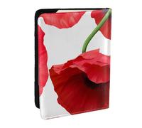Wykjtwo Poppy Seamless Pattern, Passport Holder PU Leather Travel Wallet Passport Case Passport Covers 6.5 in