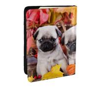 Wykjtwo Puppys Pug, Passport Holder PU Leather Travel Wallet Passport Case Passport Covers 6.5 in