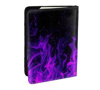 Wykjtwo Purple Flame, Passport Holder PU Leather Travel Wallet Passport Case Passport Covers 6.5 in