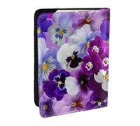 Wykjtwo Purple Flower, Passport Holder PU Leather Travel Wallet Passport Case Passport Covers 6.5 in