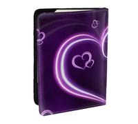 Wykjtwo Purple Hearts, Passport Holder PU Leather Travel Wallet Passport Case Passport Covers 6.5 in