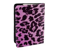Wykjtwo Purple Leopard, Passport Holder PU Leather Travel Wallet Passport Case Passport Covers 6.5 in