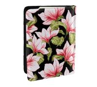 Wykjtwo Seamless Pattern with Magnolia Flower, Passport Holder PU Leather Travel Wallet Passport Case Passport Covers 6.5 in