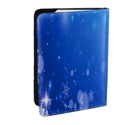 Wykjtwo Snowflake Blue Winter Christmas, Passport Holder PU Leather Travel Wallet Passport Case Passport Covers 6.5 in