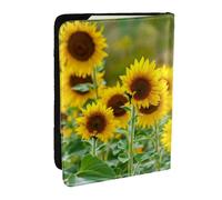 Wykjtwo Sunflower Plant Printed, Passport Holder PU Leather Travel Wallet Passport Case Passport Covers 6.5 in