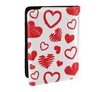 Wykjtwo Valentines Day Heart, Passport Holder PU Leather Travel Wallet Passport Case Passport Covers 6.5 in
