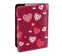Wykjtwo Valentine's Day Love Heart Pattern, Passport Holder PU Leather Travel Wallet Passport Case Passport Covers 6.5 in
