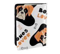Wykjtwo Vector Seamless Pattern with Boxer, Passport Holder PU Leather Travel Wallet Passport Case Passport Covers 6.5 in