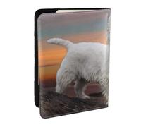 Wykjtwo West Highland White Terrier Dogs Mountains White, Passport Holder PU Leather Travel Wallet Passport Case Passport Covers 6.5 in