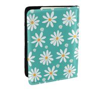 Wykjtwo White Daisy Flowers, Passport Holder PU Leather Travel Wallet Passport Case Passport Covers 6.5 in