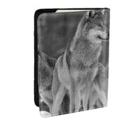 Wykjtwo Wild Wolf Printed, Passport Holder PU Leather Travel Wallet Passport Case Passport Covers 6.5 in