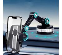 WYKNINE Car Phone Holder for Suzuki Samurai, Dashboard Windscreen Desk Mobilephone Automobile Cradle Convenient Retractable Rotating Stand Super Hook Clip