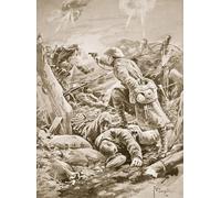 WYKUJMYTO Abstract Wall Prints Pictures Wall Painting Private L. Clarke Singlehanded Holding At Bay a Party of Germans During a Counter Attack by Edgar Alfred Holloway for Home Decor 60x90cm