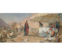 WYKUJMYTO Classic Canvas Picture Printing Canvas Art Wall Art Picture a Frank Encampment in the Desert of Mount Sinai by John Frederick Lewis Artwork on Wall for Office Decor 60x90cm