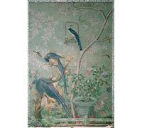 WYKUJMYTO Classic Canvas Picture Printing Canvas Art Wall Art Picture a Pair of Magpie Jays Cut From the Birds of America and Pasted Onto Chinese by John Jamess Audubon for Office Decor 60x90cm