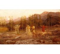 WYKUJMYTO Classic Canvas Picture Printing Canvas Art Wall Art Picture a Pastoral a Memory of the Valley of Sparta by William Blake Richmond Artwork on Wall for Home Decor 60x90cm