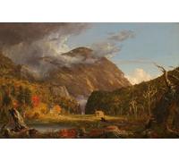 WYKUJMYTO Classic Canvas Picture Printing Canvas Art Wall Art Picture a View of the Mountain Pass the Notch of the White Mountains Notch by Thomas Cole Artwork on Wall for Home Decor 60x90cm