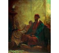 WYKUJMYTO Classic Canvas Picture Printing Canvas Art Wall Art Picture At the Nymphenburger by Carl Spitzweg Artwork on Wall for Home Decor 60x90cm
