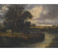 WYKUJMYTO Classic Canvas Picture Printing Canvas Art Wall Art Picture Barge on the Canal by John Constable Artwork on Wall for Office Decor 60x90cm