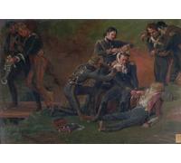 WYKUJMYTO Classic Canvas Picture Printing Canvas Art Wall Art Picture Baron Jean Larrey Tending the Wounded At the Battle of Moscow by Louis Lejeune Artwork on Wall for Office Decor 60x90cm