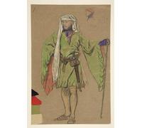 WYKUJMYTO Classic Canvas Picture Printing Canvas Art Wall Art Picture Bushy Costume Painitng for King Richard Ii by Edwin Austin Abbey Artwork on Wall for Office Decor 60x90cm