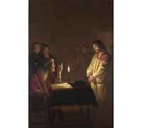WYKUJMYTO Classic Canvas Picture Printing Canvas Art Wall Art Picture Christ Before the High Priest by Gerrit Van Honthorst Artwork on Wall for Office Decor 60x90cm