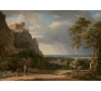WYKUJMYTO Classic Canvas Picture Printing Canvas Art Wall Art Picture Classical Landscape with Figures and Sculpture by Pierre Henri De Valenciennes Artwork on Wall for Home Decor 60x90cm