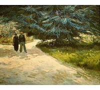 WYKUJMYTO Classic Canvas Picture Printing Canvas Art Wall Art Picture Couple In The Park of Arles The Garden of The Poet III by Vincent Van Gogh Artwork on Wall for Home Decor 60x90cm