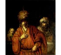 WYKUJMYTO Classic Canvas Picture Printing Canvas Art Wall Art Picture David and uriah by Rembrandt van Rijn Artwork on Wall for Office Decor 60x90cm