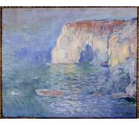 WYKUJMYTO Classic Canvas Picture Printing Canvas Art Wall Art Picture Etretat La Manneporte Refllets Sur L'eau Painting by Claude Monet Artwork on Wall for Home Decor 60x90cm
