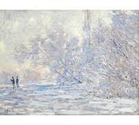 WYKUJMYTO Classic Canvas Picture Printing Canvas Art Wall Art Picture Frost in Giverny Le Givre À Giverny by Claude Monet Artwork on Wall for Home Decor 60x90cm