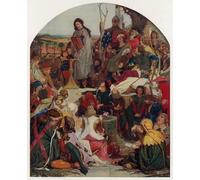 WYKUJMYTO Classic Canvas Picture Printing Canvas Art Wall Art Picture Geoffrey Chaucer At the Court of King Edward Iii by Madox Brown Artwork on Wall for Office Decor 60x90cm