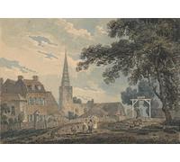 WYKUJMYTO Classic Canvas Picture Printing Canvas Art Wall Art Picture Harrow on the Hill Middlesex by Girtin Artwork on Wall for Office Decor 60x90cm