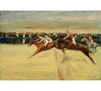 WYKUJMYTO Classic Canvas Picture Printing Canvas Art Wall Art Picture Horse racing in the Cascines by Max Liebermann Artwork on Wall for Home Decor 60x90cm