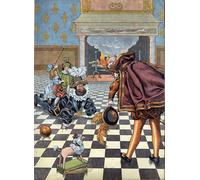 WYKUJMYTO Classic Canvas Picture Printing Canvas Art Wall Art Picture King of France Henri Iv Playing with His Children in Front of the Spanish Ambassador Artwork on Wall for Office Decor 60x90cm