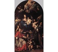 WYKUJMYTO Classic Canvas Picture Printing Canvas Art Wall Art Picture Lady and Child Enthroned with Angels and Saints by Carlo Maratti Artwork on Wall for Office Decor 60x90cm