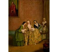 WYKUJMYTO Classic Canvas Picture Printing Canvas Art Wall Art Picture Lady Dressing or Lady At Her Toilet by Pietro Longhi Artwork on Wall for Office Decor 60x90cm