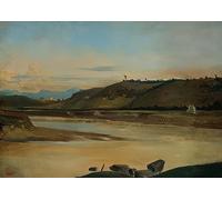 WYKUJMYTO Classic Canvas Picture Printing Canvas Art Wall Art Picture Landscape with River by Pierre Etienne Theodore Rousseau Artwork on Wall for Office Decor 60x90cm