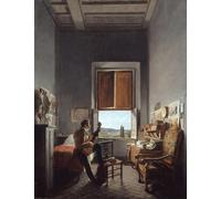 WYKUJMYTO Classic Canvas Picture Printing Canvas Art Wall Art Picture Léon Pallière in His Room At the Villa Medici by Jean Alaux Artwork on Wall for Home Decor 60x90cm