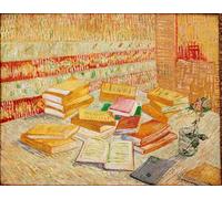 WYKUJMYTO Classic Canvas Picture Printing Canvas Art Wall Art Picture Les Livres Jaunes Ou Romances Parisiens Painting by Vincent Van Gogh Artwork on Wall for Office Decor 60x90cm