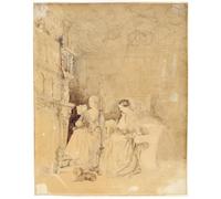 WYKUJMYTO Classic Canvas Picture Printing Canvas Art Wall Art Picture Marianne Reading to Florence Nightingale in by Parthenope Nightingale Artwork on Wall for Office Decor 60x90cm