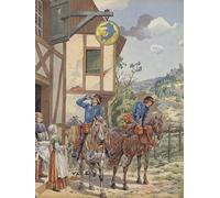 WYKUJMYTO Classic Canvas Picture Printing Canvas Art Wall Art Picture Messengers Taking Refeshment At a Roadside Inn Artwork on Wall for Office Decor 60x90cm