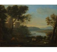 WYKUJMYTO Classic Canvas Picture Printing Canvas Art Wall Art Picture Pastoral Landscape the Roman Campagna by Claude Lorrain Artwork on Wall for Home Decor 60x90cm