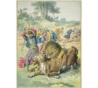 WYKUJMYTO Classic Canvas Picture Printing Canvas Art Wall Art Picture Pepin the Brief At the Field of Mars Terrace the Lion by Frederic Theodore Lix Artwork on Wall for Home Decor 60x90cm