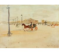 WYKUJMYTO Classic Canvas Picture Printing Canvas Art Wall Art Picture Place De La Concorde in Paris by August Macke Artwork on Wall for Home Decor 60x90cm