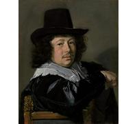WYKUJMYTO Classic Canvas Picture Printing Canvas Art Wall Art Picture Portrait of a Young Man by Frans Hals Artwork on Wall for Office Decor 60x90cm